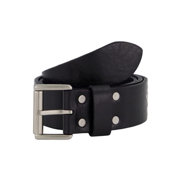 Women's 1.5 Inch Jesus Loves You Studded Leather Belt Roller Buckle🦈